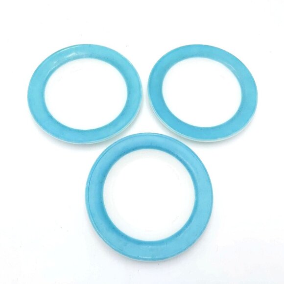 PYREX Bread Plates- Turquoise Blue-6.75 Inches - Set of 3-Made in Canada - Picture 2 of 10